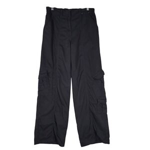 Glassons Wide Leg‎ Cargo Pants Womens 8 Black High Rise Streetwear